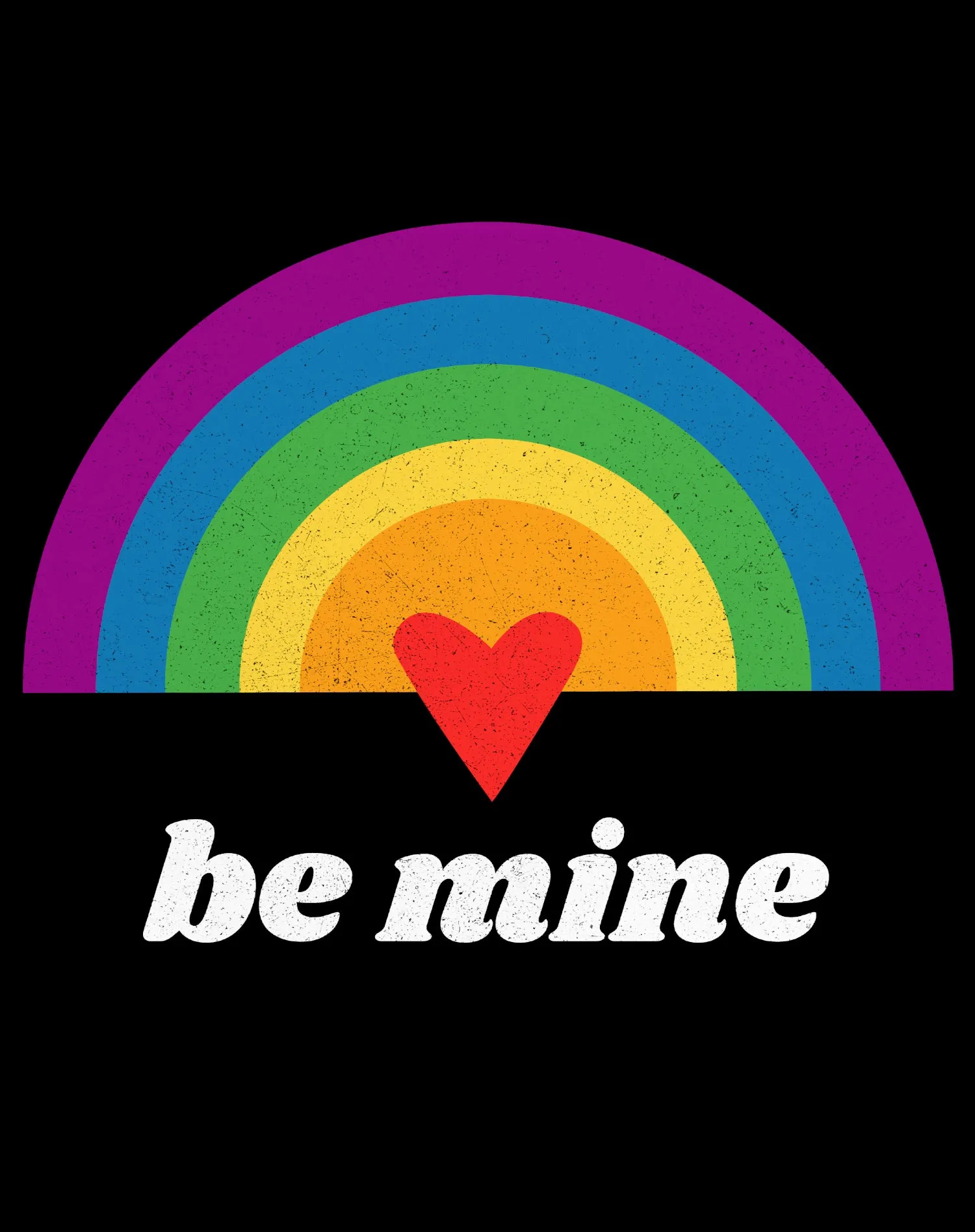 Vintage Valentine Rainbow Be Mine Women's T-shirt