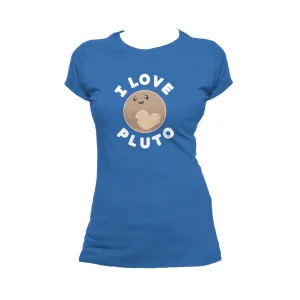 Weird Science I Love Pluto Official Women's T-shirt (Royal Blue)