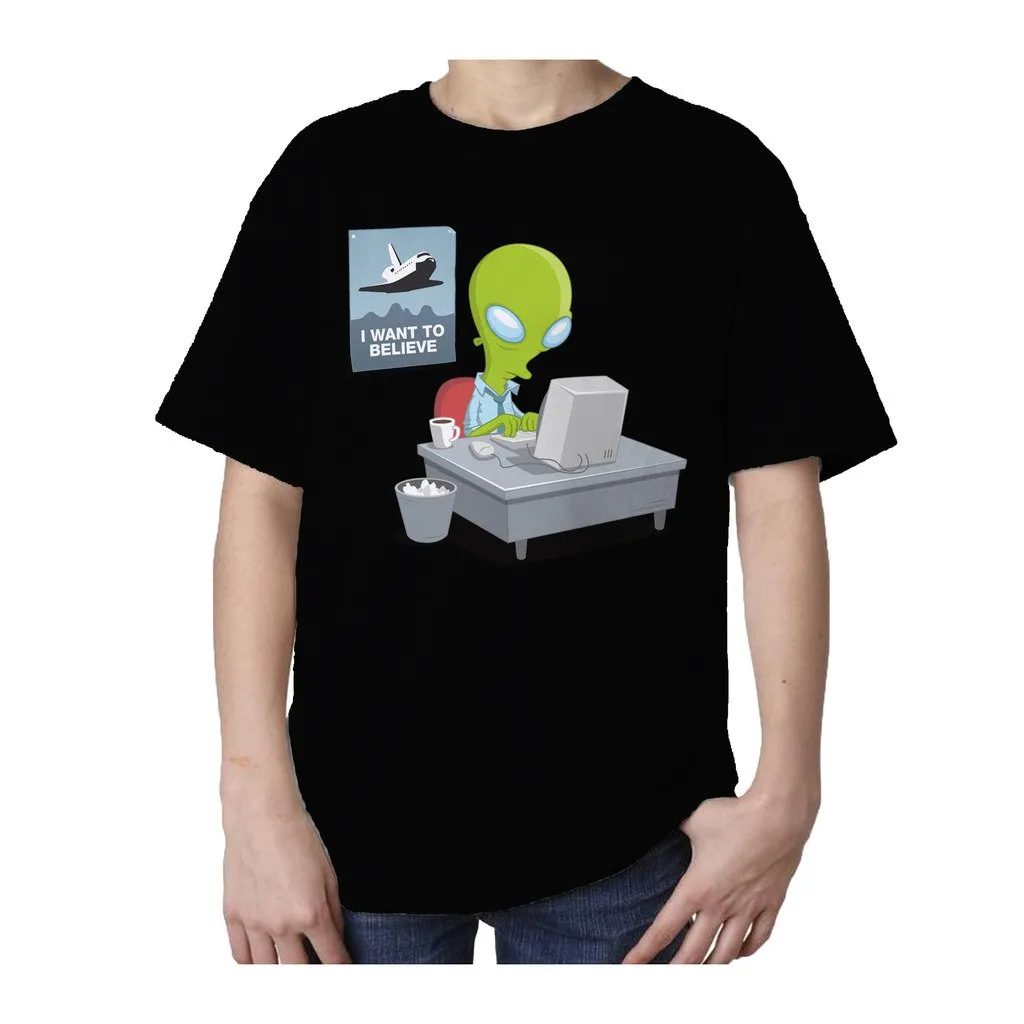 Weird Science I Want To Believe Official Kid's T-shirt (Black)