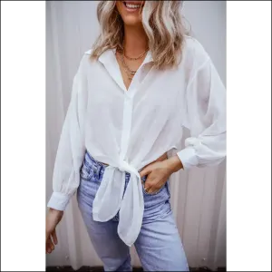 White Knotted Sheer Shirt: Breezy , Hide the Nips! Needful Things. 😜