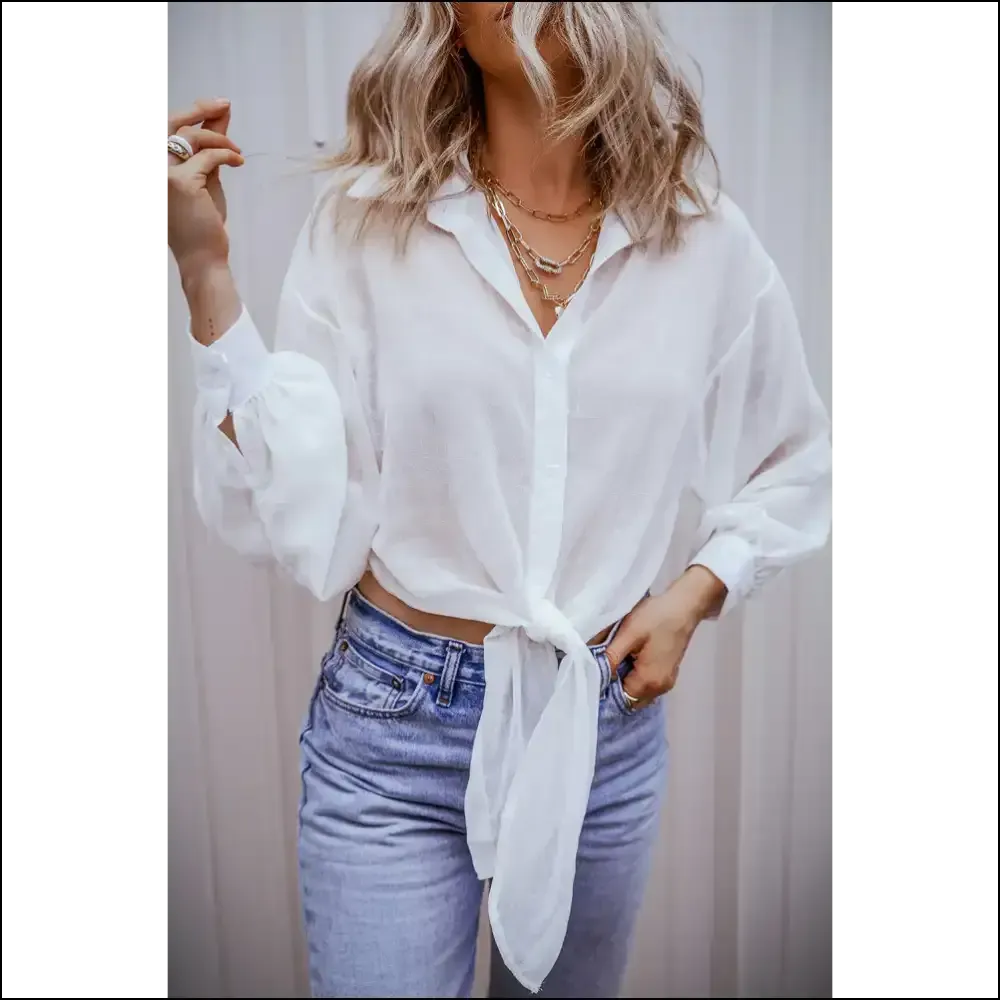White Knotted Sheer Shirt: Breezy , Hide the Nips! Needful Things. 😜