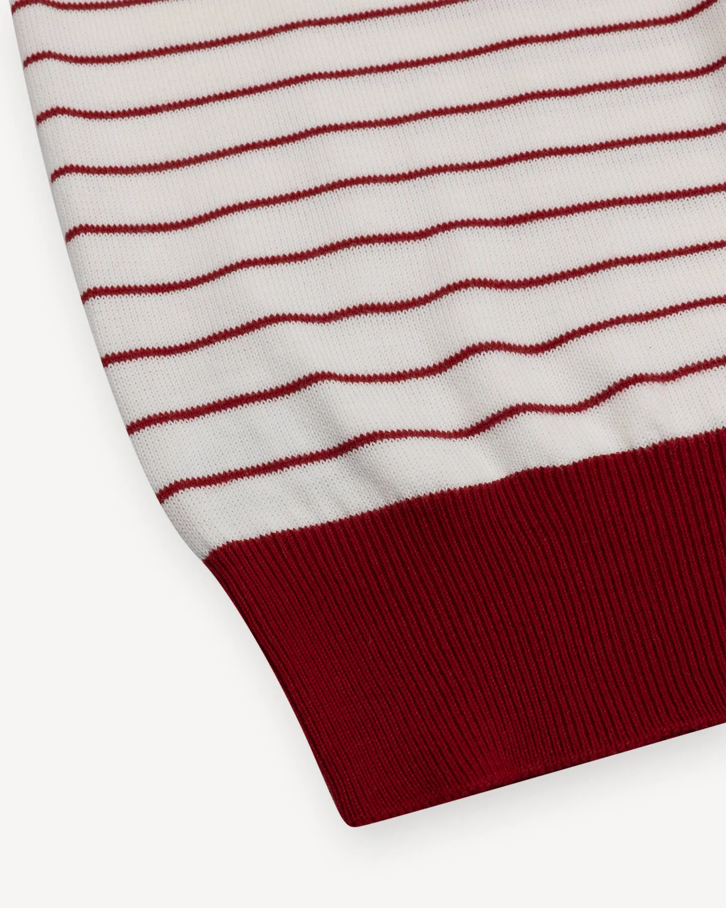 White Red Breton Stripe Knitted T-Shirt