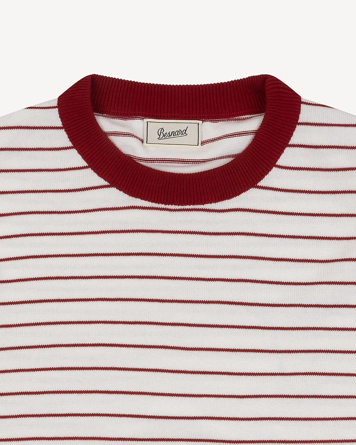 White Red Breton Stripe Knitted T-Shirt