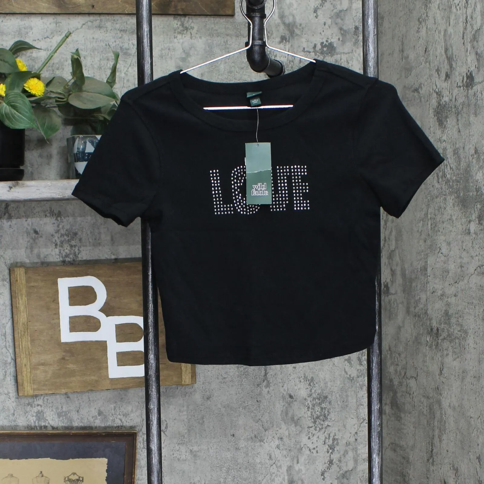 Wild Fable Womens Short Sleeve Fitted T-Shirt 84660360 Black M