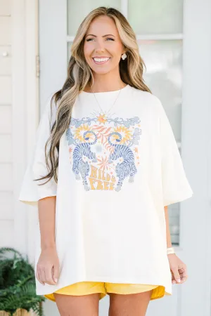 Wild Tiger Boyfriend Tee, Ivory