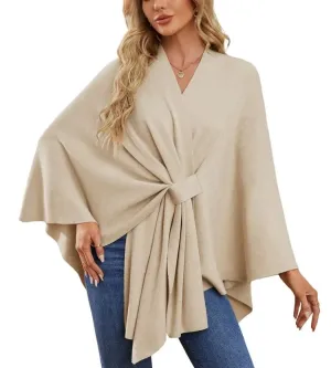 WOMEN'S ELEGANT SHAWL WRAPS SOFT OPEN FRONT PONCHO SWEATER(BUY 2 FREE SHIPPING)