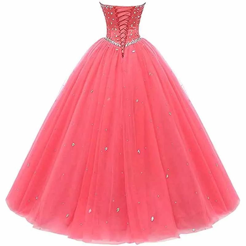 Women's Sweetheart Ball Gown Tulle Quinceanera Dresses Prom Dress
