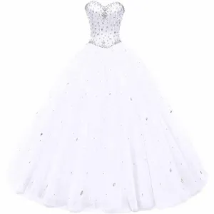 Women's Sweetheart Ball Gown Tulle Quinceanera Dresses Prom Dress