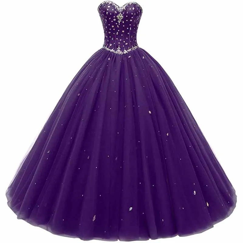Women's Sweetheart Ball Gown Tulle Quinceanera Dresses Prom Dress