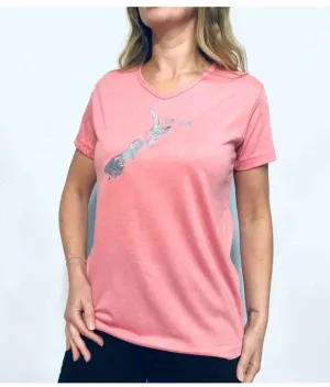 Womens T - Embroided Map - Sml